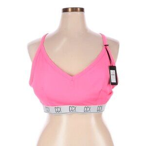 CCX Hot Pink Barbiecore Plus Size Full Criss Cross Racer Back Sports Bra Size 22